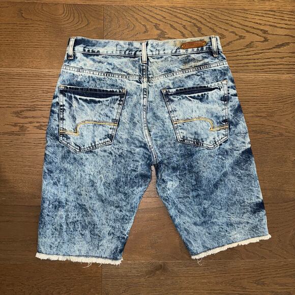 Evolution in Design Men’s Shorts Denim Stone Wash Tiger Stripes Long Size 34 - Picture 2 of 7